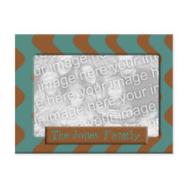 teal brown stripes photo frame postcards by DonnasPhotoFrames teal brown stripes photo frame postcards