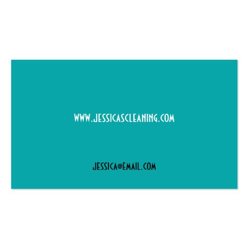 Teal Bubbles Cleaning Service Business Cards (back side)