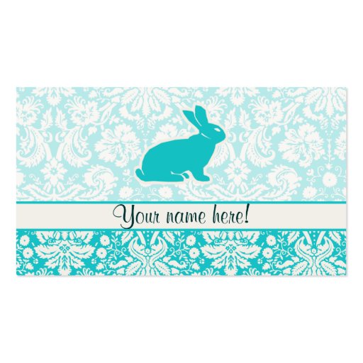 Teal Bunny Business Card