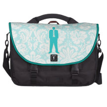 Teal Business Suit Laptop Messenger Bag