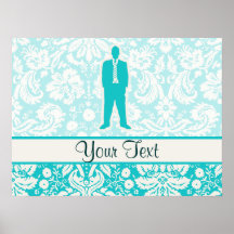 Teal Business Suit Poster
