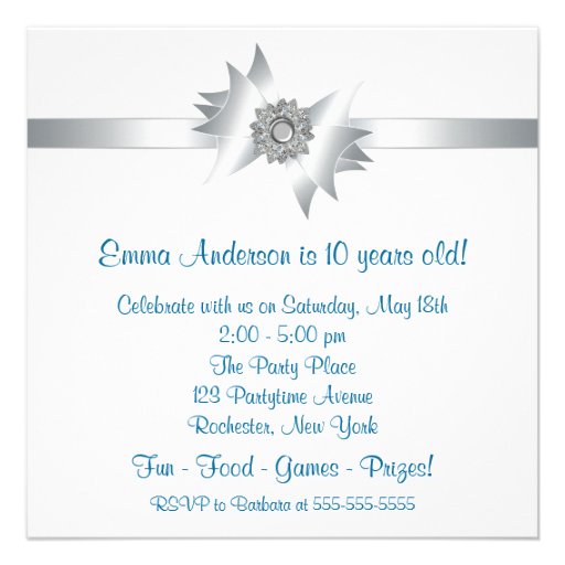 Teal Butterfly Bubbles 10th Birthday Party Invitat Personalized Invitation