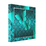 Teal Butterfly Kisses Decor Canvas Print