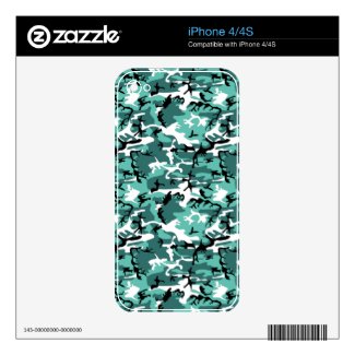 Teal Camo Skin For iPhone 4S