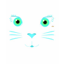 Teal Cat Face t-shirts