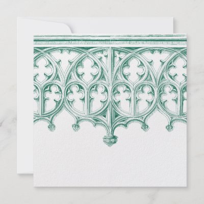 Teal Cathedral Wedding Invitations by AnElegantAffair