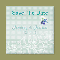 Teal Checkerboard magnets