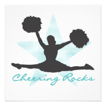 Teal Cheering Rocks T-shirts and Gifts Custom Invites