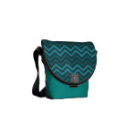 Teal Cheveron Zigzags Messenger Bag messenger bags