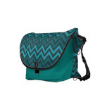 Teal Cheveron Zigzags Messenger Bag messenger bags
