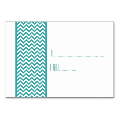 Teal Chevron Border Escort Card