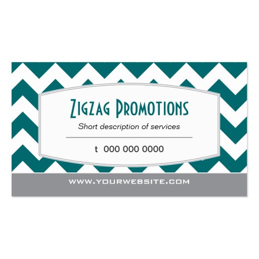 Teal Chevron Business Card (front side)