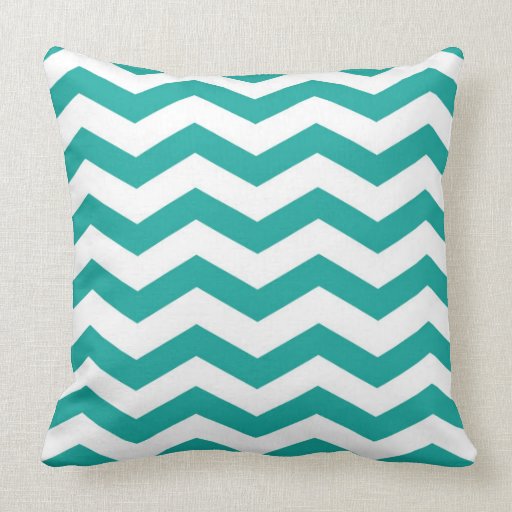 Teal Chevron Pillow Zazzle