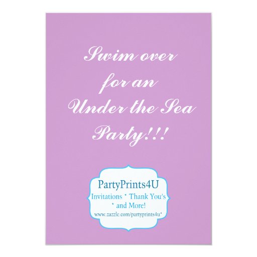 Teal Chevron, Purple Dots Blonde Mermaid Birthday Custom Announcement