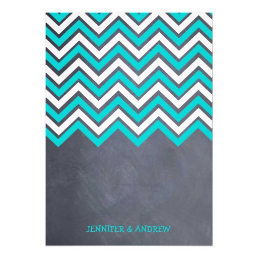 Teal Chevron Rehearsal Invitation