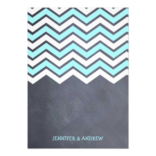 Teal Chevron Rehearsal Invitation
