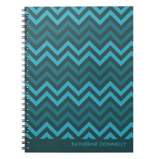 Teal Chevrons Zigzag Designer Journal/Notebook