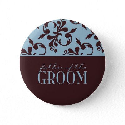 Teal &amp; Chocolate Father of the Groom Pin