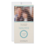 Teal circle wedding save the date announcement photo cards