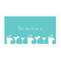 Teal cocktail wedding event custom drink ticket profilecard