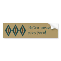 Teal & Copper Retro Diamond Trio bumper stickers