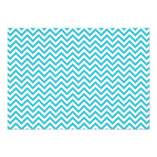 Teal Coral Chevron Sweet 16 Birthday Photo Announcements