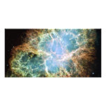 Teal Crab Nebula Photo Greeting Card