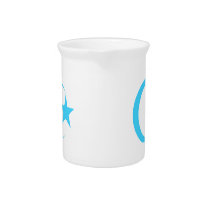 Teal Crescent & Star.png Beverage Pitchers