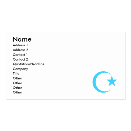 Teal Crescent & Star.png Business Card Template