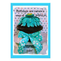 Teal Cupcake Invitation invitations