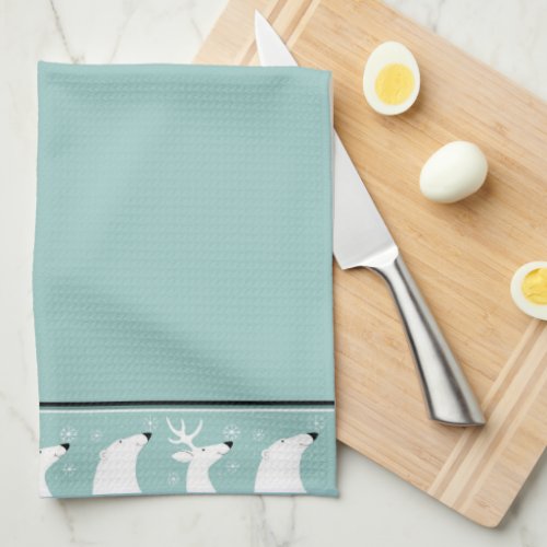 Teal Custom Christmas Kitchen Towel