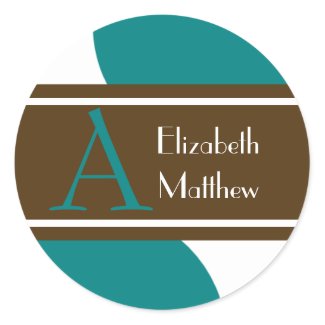 Teal Customize Last and First Name Sticker sticker