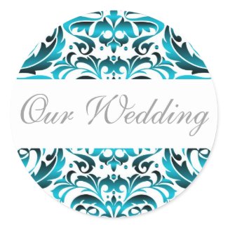 Teal Damask Elegant 