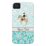 Teal Damask Equestrian