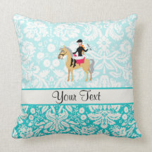 Teal Damask Equestrian