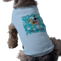 Teal Damask Equestrian Dog Tee