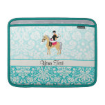 Teal Damask Equestrian MacBook Sleeves