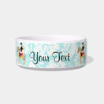 Teal Damask Equestrian Pet Water Bowls