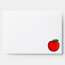 Teal Damask Pattern Apple Envelopes