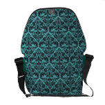 Teal Damask Pattern Messenger Bag messenger bags