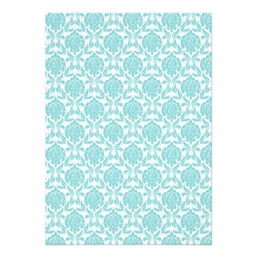 Teal Damask Sweet Sixteen Invitations