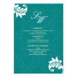 Teal Damask Wedding Enclosure Card Custom Invitation