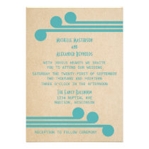Teal Deco Chic Wedding Invite invitations