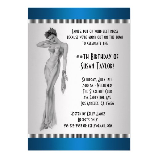 Teal Diva Birthday Party Invitation