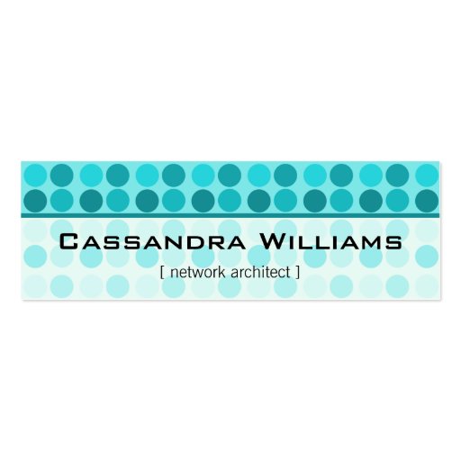Teal Dots Network Micro Mini Business Cards (front side)