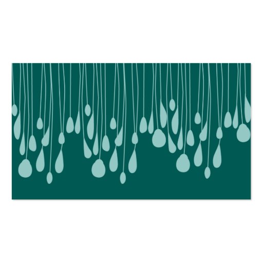 teal drip drops : 2-sided : business card templates (back side)