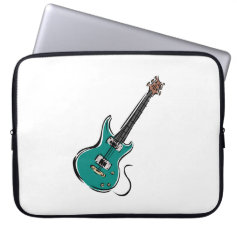 teal electric guitar music graphic.png laptop sleeves