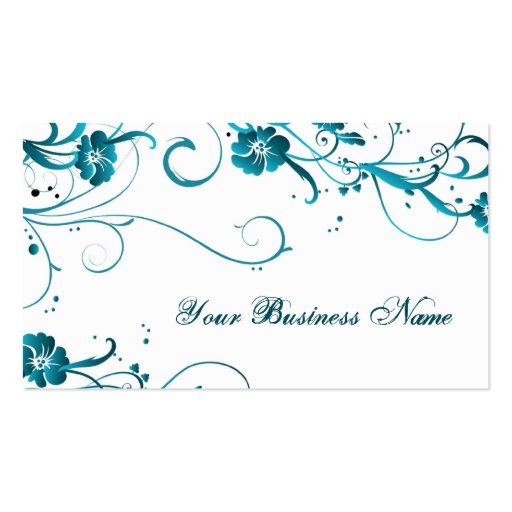 teal elegance business cards