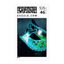 Teal Elegant Masquerade Mask US Postage Stamp