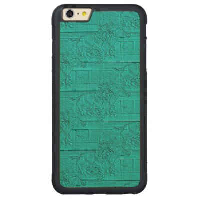 Teal Etched Look Horse Racing Silhouette Carved® Maple iPhone 6 Plus Bumper Case